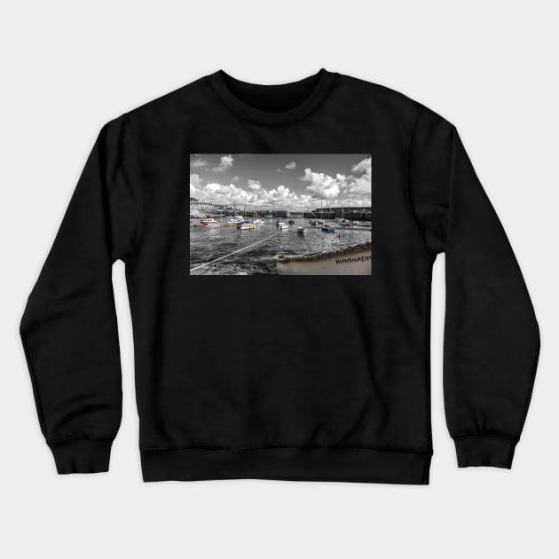 Mousehole Harbour, Cornwall, England, Selective Colouring Crewneck Sweatshirt by tommysphotos